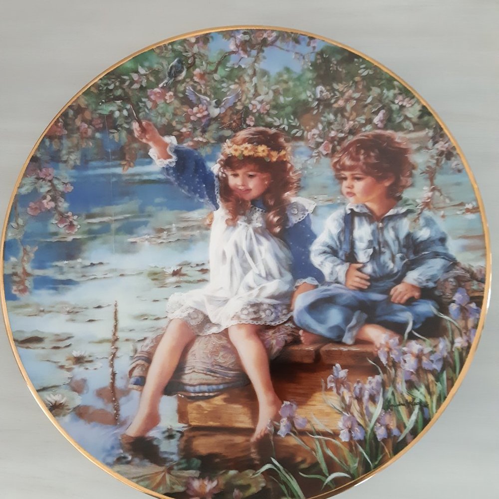 Reco 1991 Decorative Plate "PATIENCE" Sandra Kuck 8 1/2" (#4174Z) 1st in Series